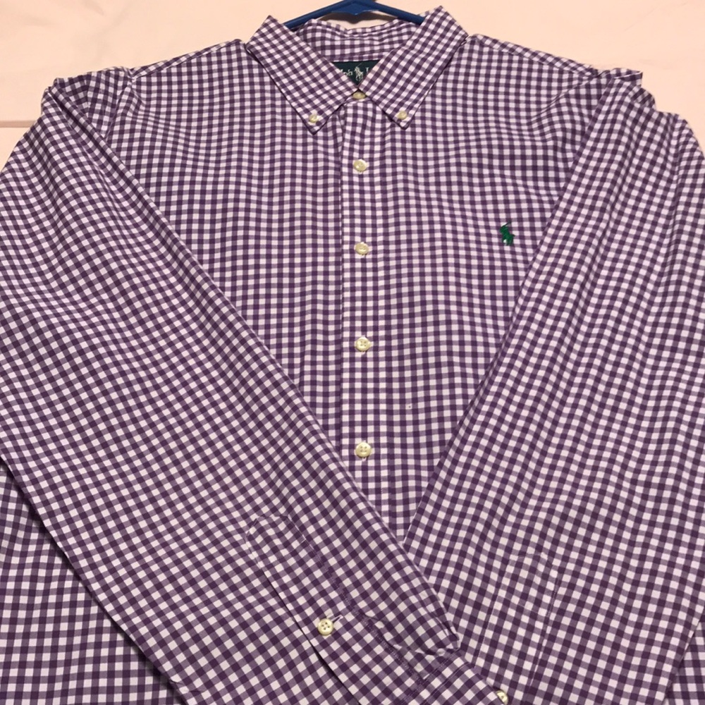 Men’s Polo RL button down custom fit shirt.
